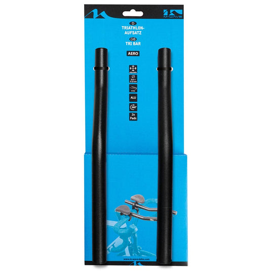 M-Wave Aero F Clip=on Handlebar Aluminum Black 31.8mm clamp with 25.4mm adapters