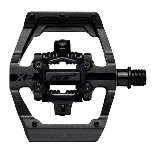HT Components X2 Pedals - Dual Sided Clipless Platform Aluminum 9/16" Stealth BLK