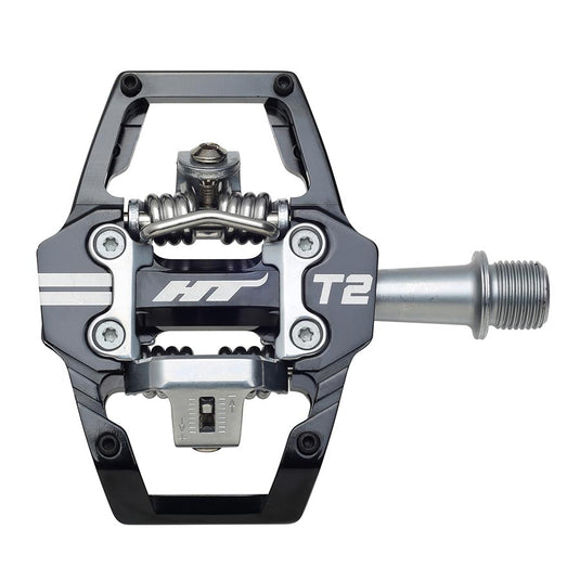 HT Components T2 Pedals - Dual Sided Clipless Platform Aluminum 9/16" BLK