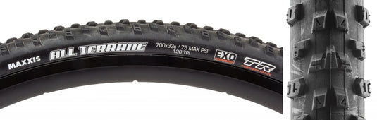 Maxxis All Terrane Tire - 700 x 33 Tubeless Folding Black Dual EXO