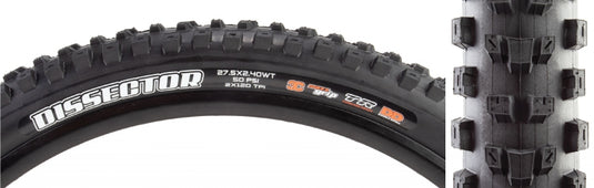 Maxxis Dissector Mountain Tire 27.5''x2.40 Folding Tubeless Ready 3C Maxx Grip Double Down Wide Trail 120TPI Black