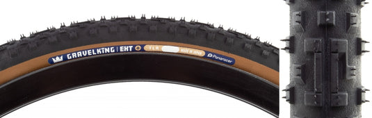 Panaracer GravelKing EXT Plus Tire - 700 x 45 Tubeless Folding Black/Brown