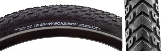 Schwalbe Marathon Mondial Hybrid Tire 26''x2.00 Wire Clincher Endurance RaceGuard 67TPI Black