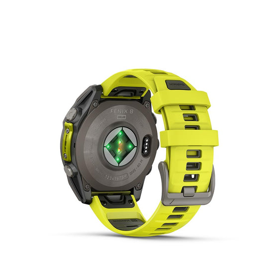 Garmin fenix 8 Solar Sapphire 47mm Watch Watch Color: Titanium Wristband: Amp Yellow/ Graphite - Silicone