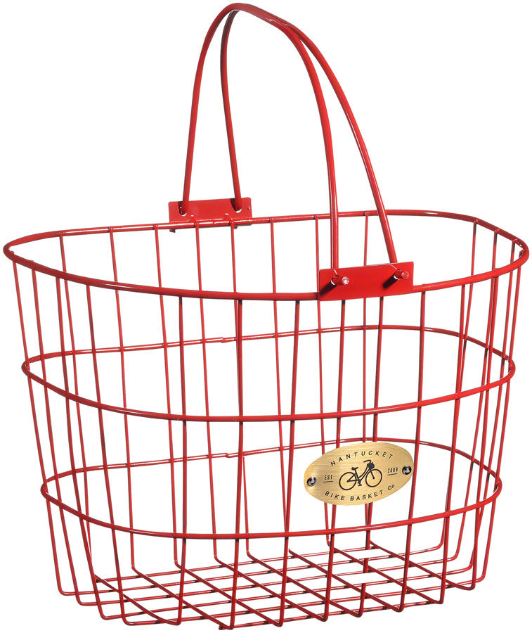 Load image into Gallery viewer, Nantucket Surfside Adult Wire D Handlebar Basket - Red
