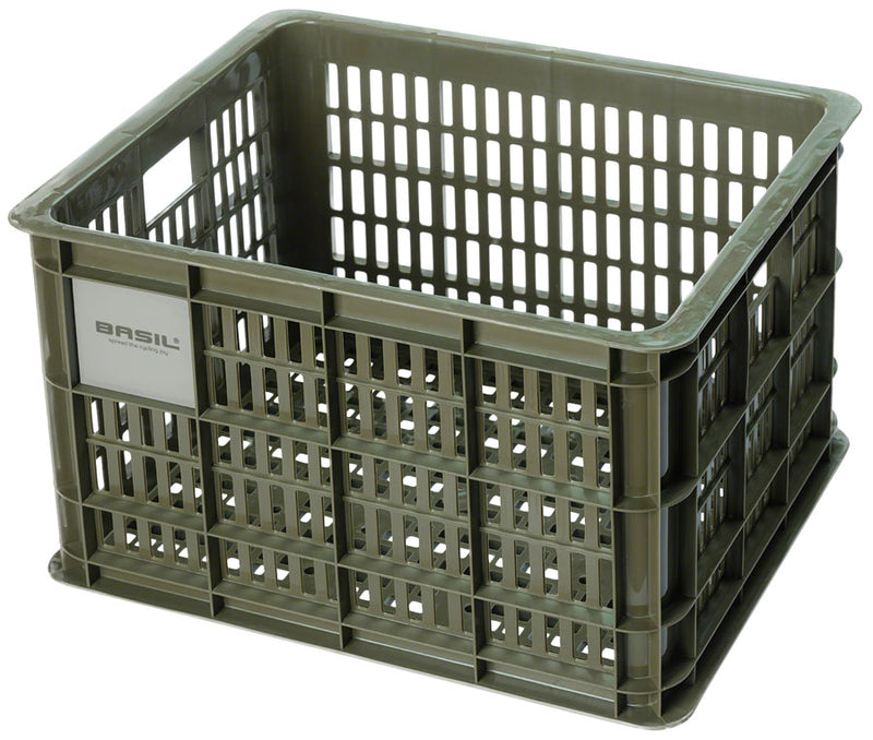 Load image into Gallery viewer, Basil Bicycle Crate M 29.5L Recycled Synthetic Moss Green
