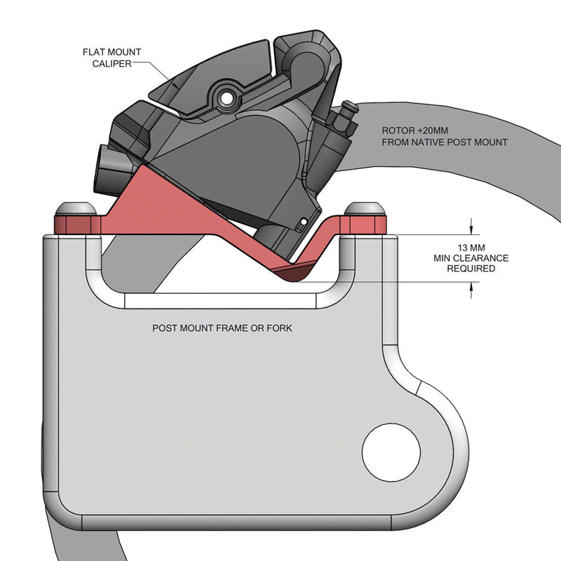 Load image into Gallery viewer, Wolf Tooth Disc Brake Adapter - Post to Flat Mount +20mm
