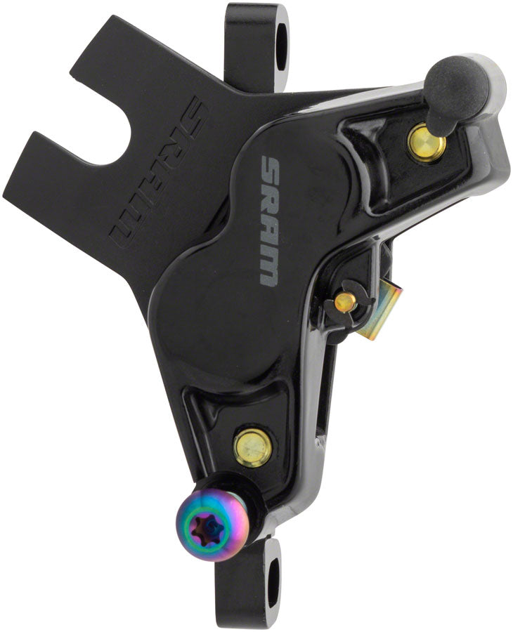 Load image into Gallery viewer, SRAM G2 Ultimate Disc Brake Caliper Assembly - Post Mount Gloss BLK Rainbow Hardware A2
