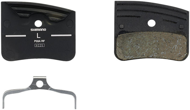 Load image into Gallery viewer, Shimano P03A-RF Disc Brake Pads Springs - Resin Compound Finned Aluminum Back Plate One Pair
