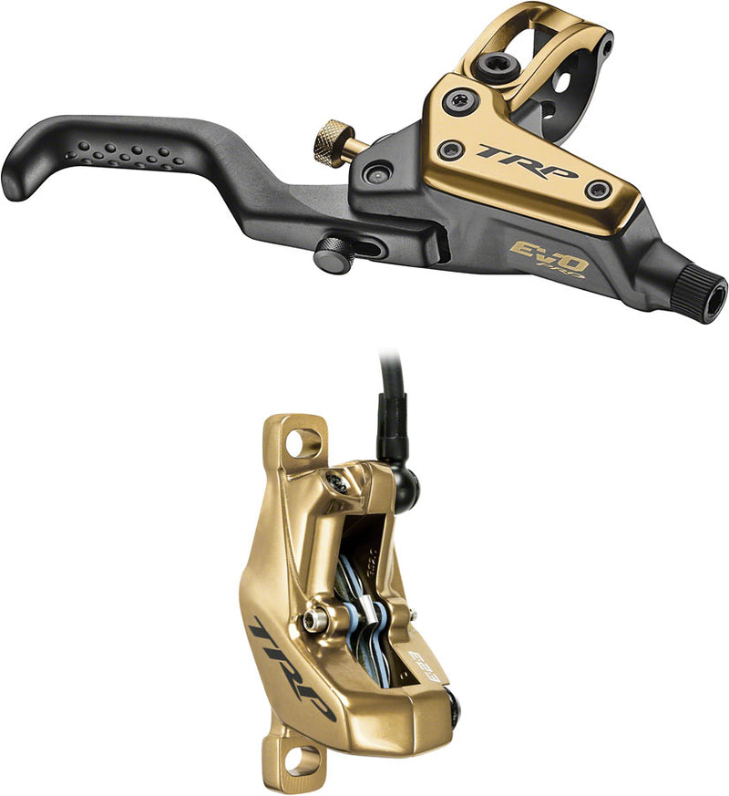 Load image into Gallery viewer, TRP EVO Pro HD-M9040 Disc Brake Lever - Right/Front Rear 1900mm Hose Post Mount 4-Piston Gold
