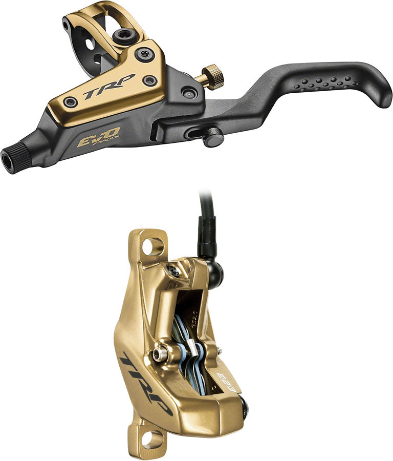 Load image into Gallery viewer, TRP EVO Pro HD-M9040 Disc Brake Lever - Left/Front Rear 1900mm Hose Post Mount 4-Piston Gold

