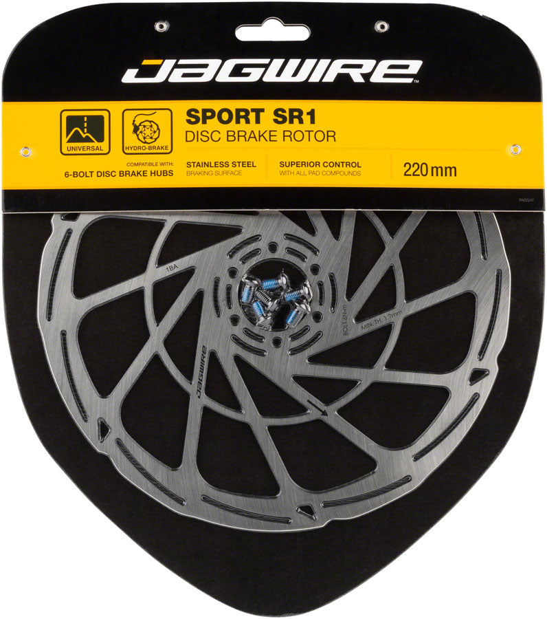 Load image into Gallery viewer, Jagwire Sport SR1 Disc Brake Rotor - 220mm 6-Bolt Silver
