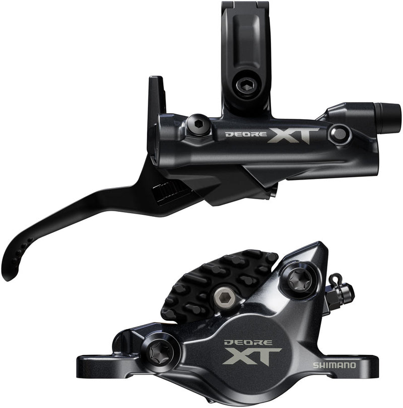 Load image into Gallery viewer, Shimano Deore XT M8200 Disc Brake Lever - Right/Rear Post Mount 2-Piston Caliper SM-BH90-SBM Hose Fin Metal Pads BLK
