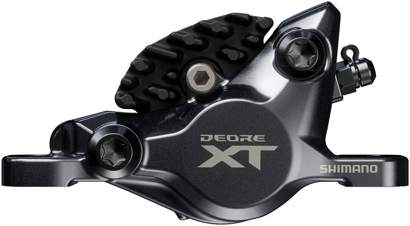 Load image into Gallery viewer, Shimano Deore XT BR-M8200 XC Disc Brake Caliper - Front Rear Post Mount 2-Piston Includes J04C-MF Finned Metal Pads BLK
