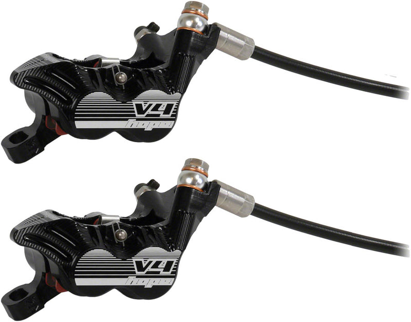 Load image into Gallery viewer, Hope Tech 3 V4 Duo Disc Brake Lever - Left Hand Front Rear Hydraulic Post Mount BLK
