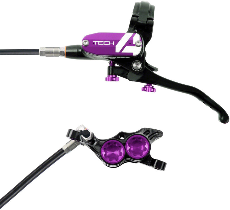 Load image into Gallery viewer, Hope Tech 4 E4 Disc Brake and Lever Set - Front Hydraulic Post Mount Purple
