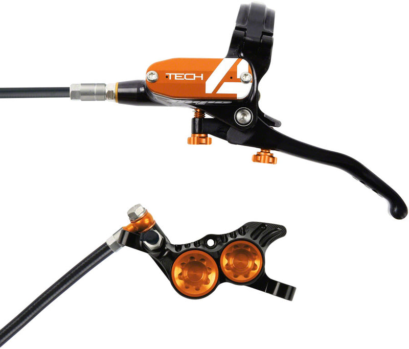 Load image into Gallery viewer, Hope Tech 4 V4 Disc Brake and Lever Set - Front Hydraulic Post Mount Orange
