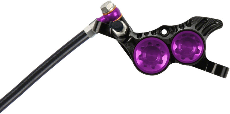 Load image into Gallery viewer, Hope Tech 4 V4 Disc Brake and Lever Set - Front Hydraulic Post Mount Purple

