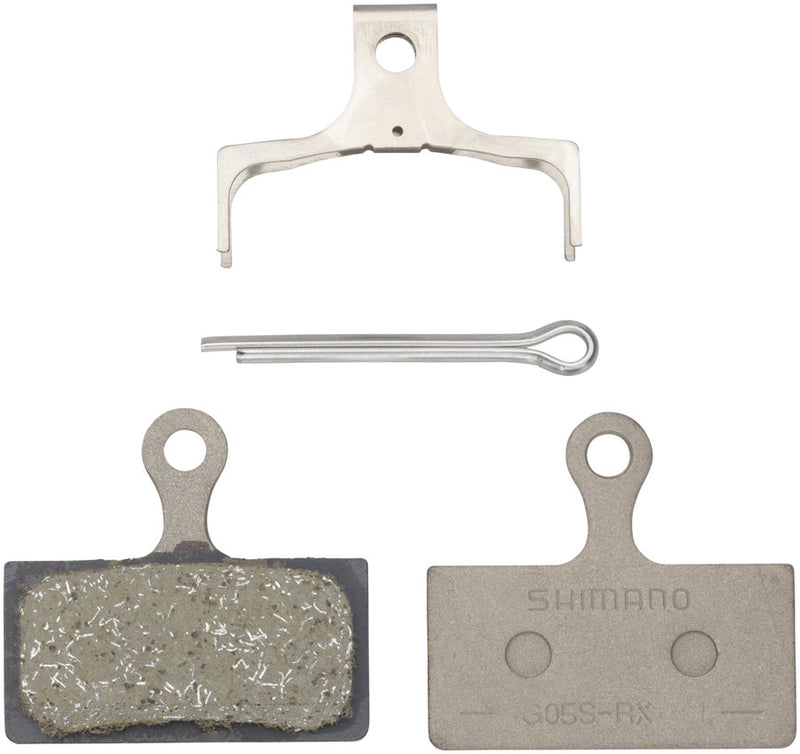 Load image into Gallery viewer, Shimano G05S-RX Disc Brake Pad Spring - Resin Compound Stainless Steel Back Plate Box/25 pair
