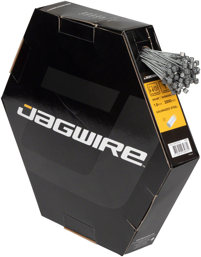 Load image into Gallery viewer, Jagwire Basics Brake Cable - 1.6x2000mm Galvanized SRAM/Shimano MTB Filebox of 100
