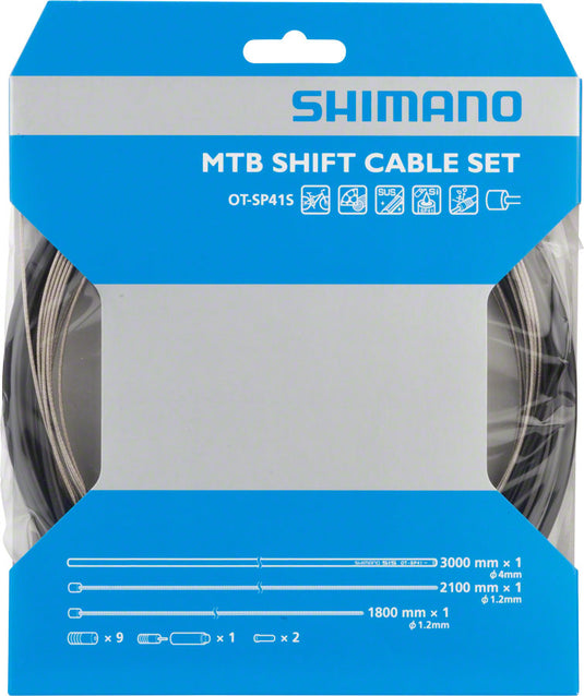 Shimano MTB Stainless Derailleur Cable and Housing Set Black