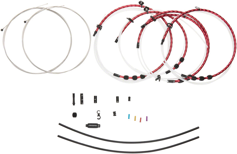 Load image into Gallery viewer, Jagwire 2x Elite Link Shift Cable Kit SRAM/Shimano Polished Ultra-Slick Cables Red
