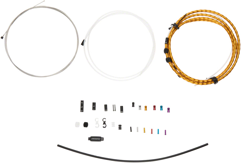 Load image into Gallery viewer, Jagwire 1x Elite Link Shift Cable Kit SRAM/Shimano Polished Ultra-Slick Cable Gold
