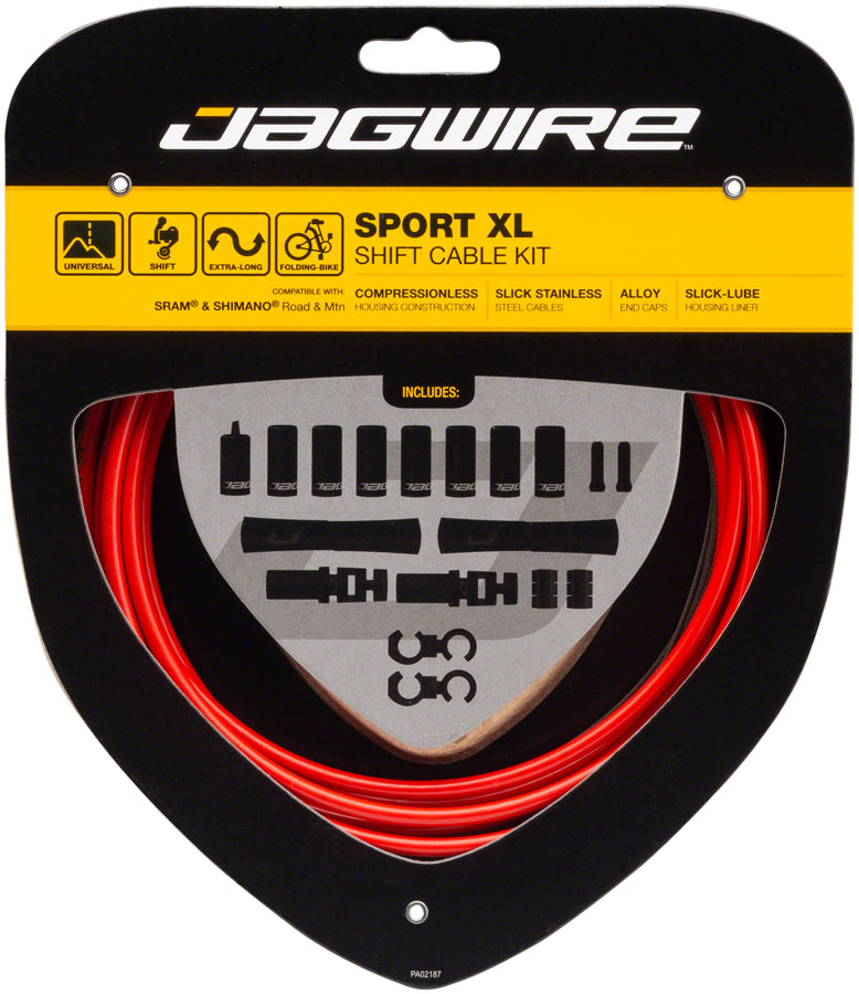 Load image into Gallery viewer, Jagwire Sport XL Shift Cable Kit SRAM/Shimano Red
