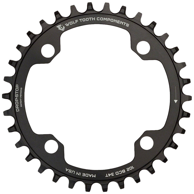 Load image into Gallery viewer, Wolf Tooth 102 BCD Chainring - 32t 102 BCD 4-Bolt Drop-Stop For Shimano XTR M960 Cranks BLK
