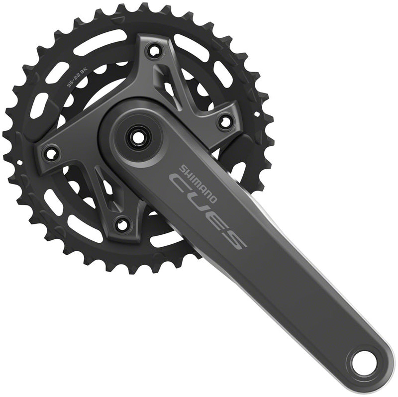 Load image into Gallery viewer, Shimano CUES FC-U6000-2B Crankset - 170mm 9/10/11-Speed 36/22t Asymmetric 96 BCD Hollowtech II CL 3mm Outboard BLK
