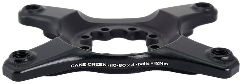 Load image into Gallery viewer, Cane Creek eeWings Chainring Spider - 4-Bolt 110 80 Asymmetric BCD 8-Bolt Mount Type Shimano GRX 1x 2x Systems BLK
