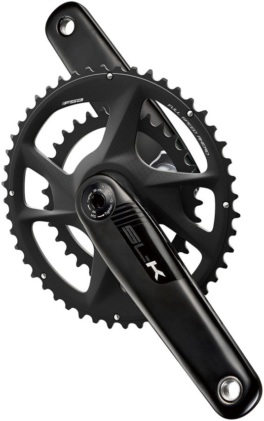 Full Speed Ahead SL-K 2x Modular Carbon Crankset - 165mm For Shimano HG+ 12-Speed 50/40t DM/90 BCD 30mm 386EVO Spindle BLK