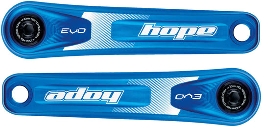 Hope Evo Crankset - 175mm Direct Mount 30mm Spindle For 135/142/141/148mm Rear Spacing Blue