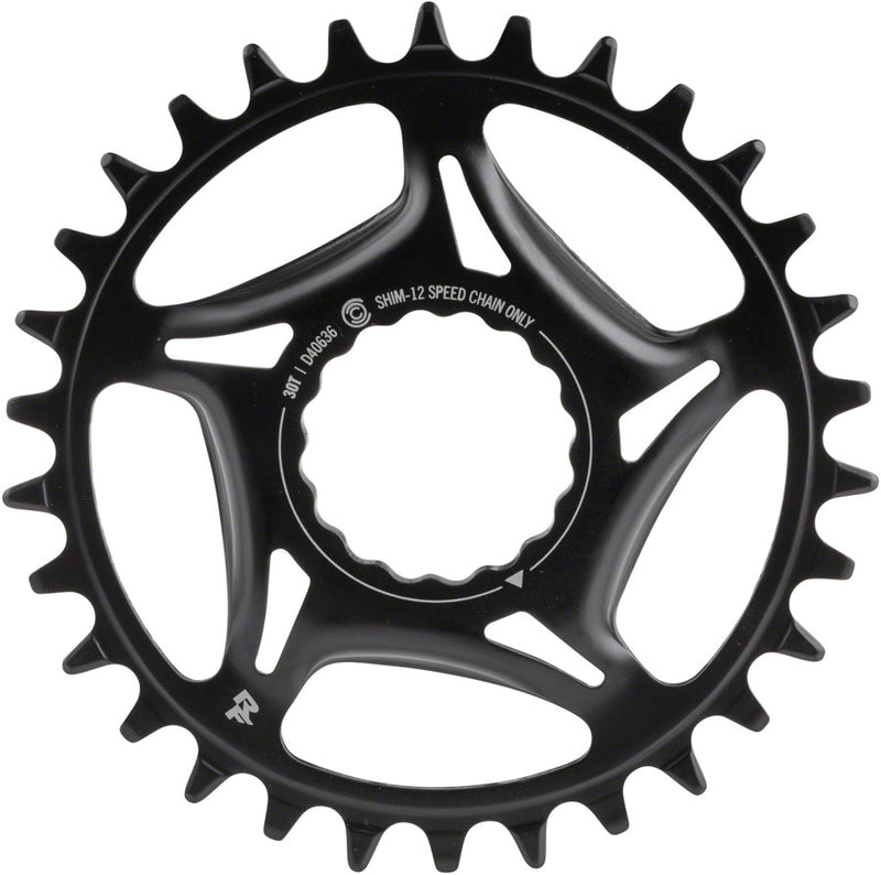 Load image into Gallery viewer, RaceFace Narrow Wide Direct Mount CINCH Steel Chainring - Shimano 12-Speed requires Hyperglide+ compatible chain 30t BLK

