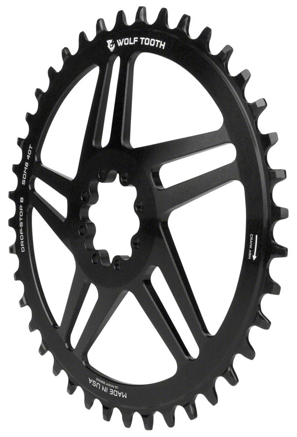 Load image into Gallery viewer, Wolf Tooth Direct Mount Chainring - 40t SRAM Direct Mount Drop-Stop B For SRAM 8-Bolt Cranksets 6mm Offset BLK
