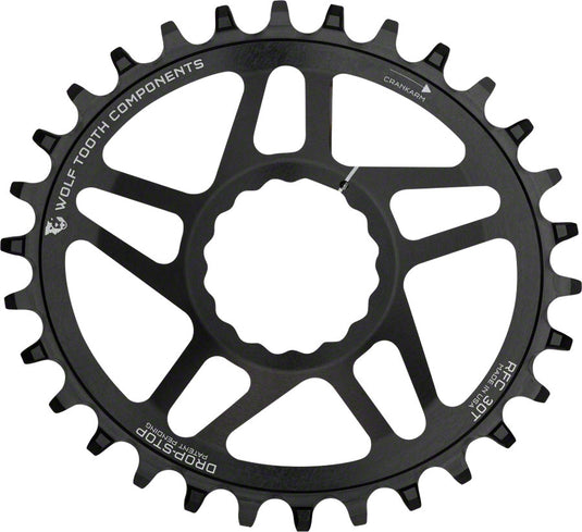 Wolf Tooth Elliptical Direct Mount Chainring - 28t RaceFace/EastonCINCH Direct Mount Drop-Stop A 6mm Offset BLK