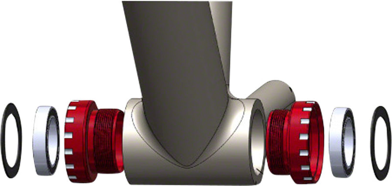 Load image into Gallery viewer, Wheels Manufacturing BSA Bottom Bracket - SRAM Road ABEC-3 Bearings Gray Cups
