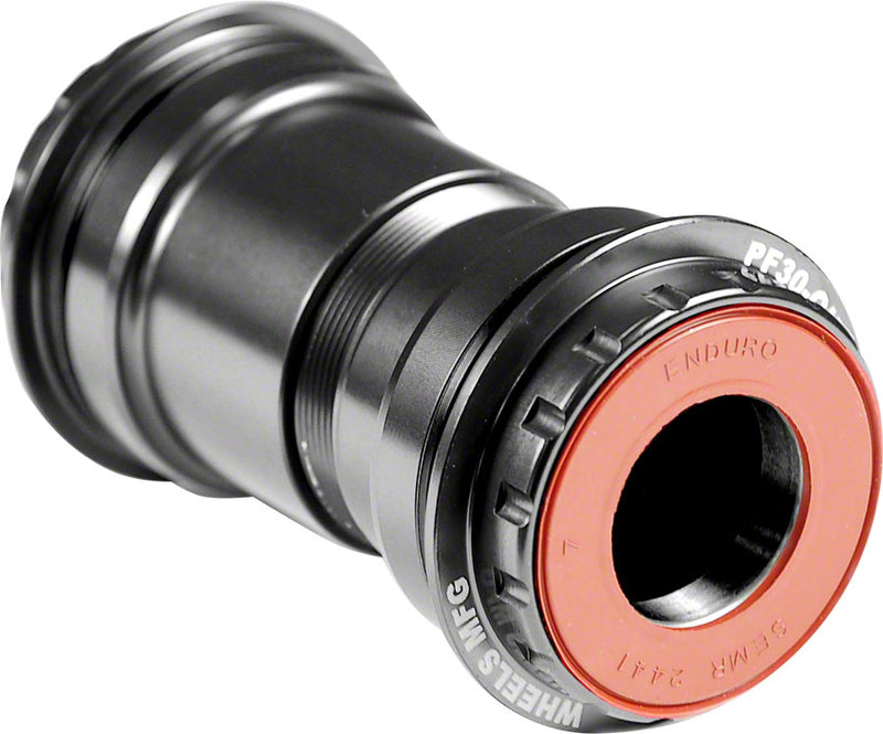 Load image into Gallery viewer, Wheels Manufacturing PressFit 30 to Shimano Thread-Together Bottom Bracket ZERO Ceramic Hybrid Bearings BLK
