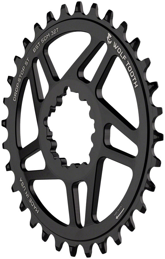 Load image into Gallery viewer, Wolf Tooth Direct Mount Chainring - 34t SRAM 3-Bolt Direct Mount Drop-Stop ST Requires 12-Speed HG+ Chain BLK
