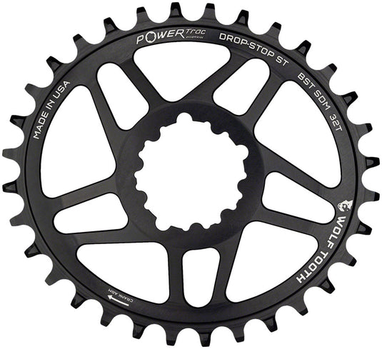 Wolf Tooth Elliptical Direct Mount Chainring - 32t SRAM 3-Bolt DM Drop-Stop ST For SRAM Boost Cranks Requires HG+ Chain BLK