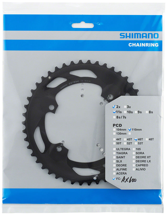 Load image into Gallery viewer, Shimano FC-RX600-11 Chainring - 46t 110 BCD For 2x11 Black
