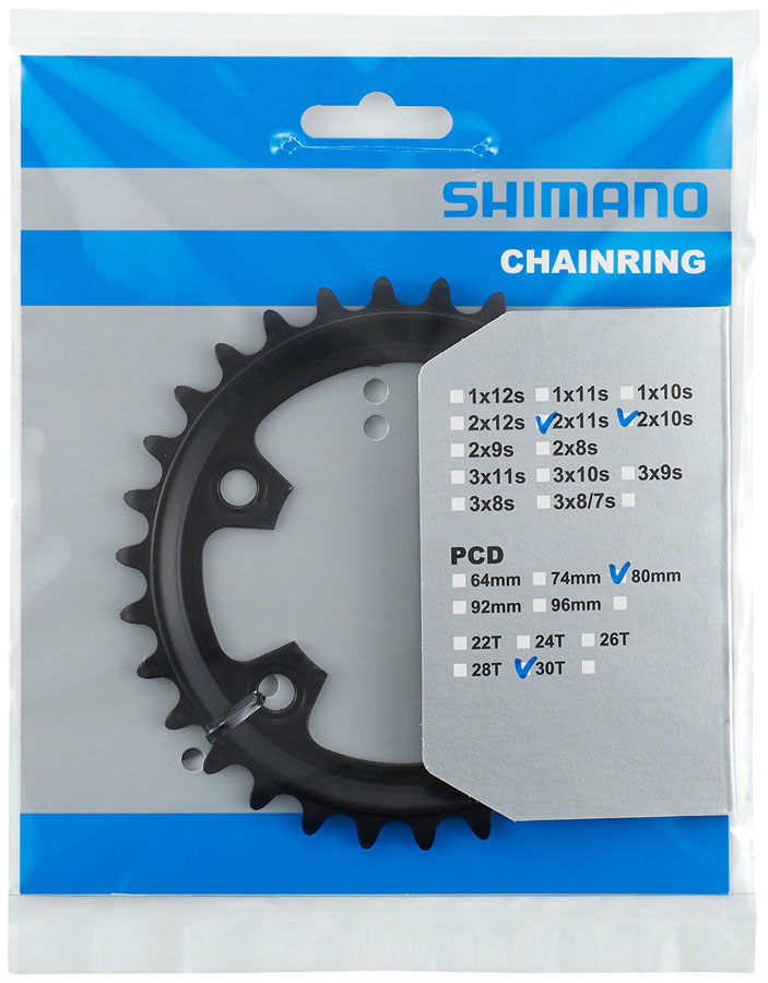 Load image into Gallery viewer, Shimano FC-RX600-10/11 Chainring - 30t 80mm BCD For 2x10 and 2x11 Black
