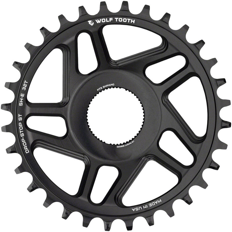 Load image into Gallery viewer, Wolf Tooth Shimano EP-8 Direct Mount Chainring - Drop-Stop ST 34T Black
