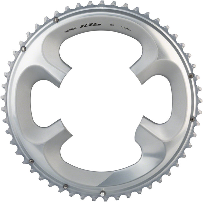 Load image into Gallery viewer, Shimano 105 FC-R7000 53t 4x110 bcd Asymmetric Chainring Silver
