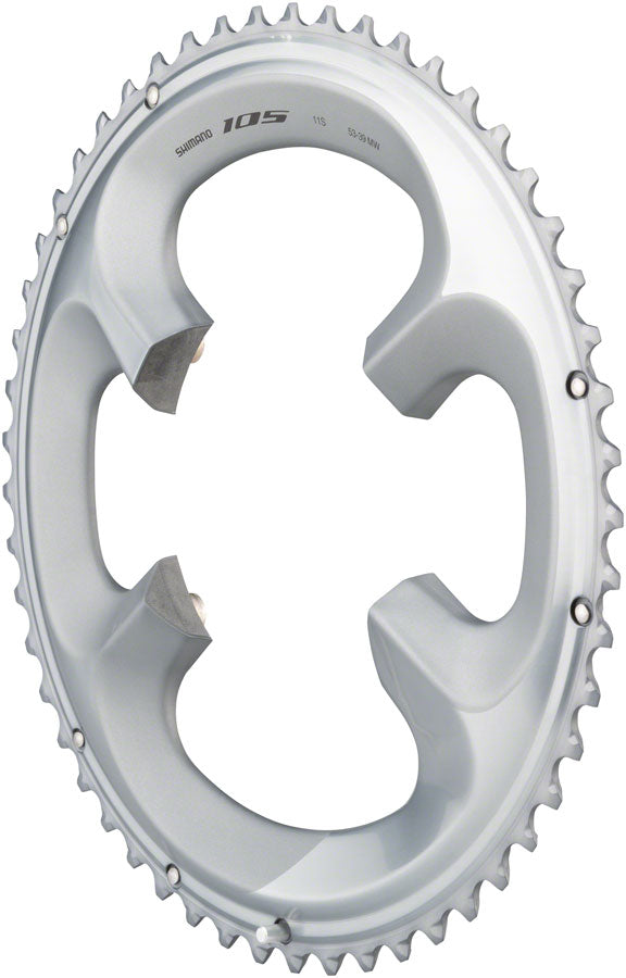 Load image into Gallery viewer, Shimano 105 FC-R7000 53t 4x110 bcd Asymmetric Chainring Silver

