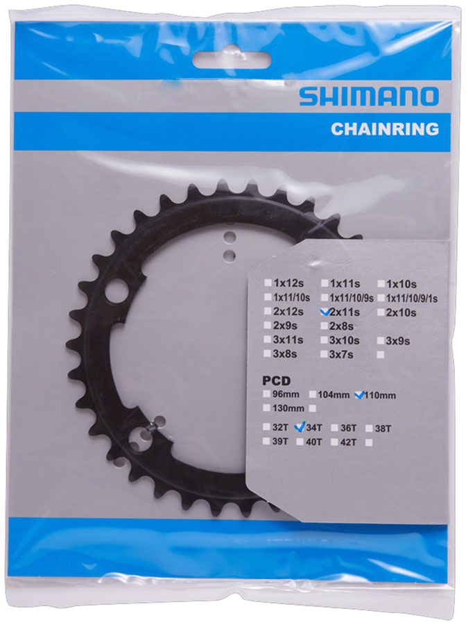 Load image into Gallery viewer, Shimano FC-RS510 Chainring - 34t Asymmetric 110mm BCD Black MS
