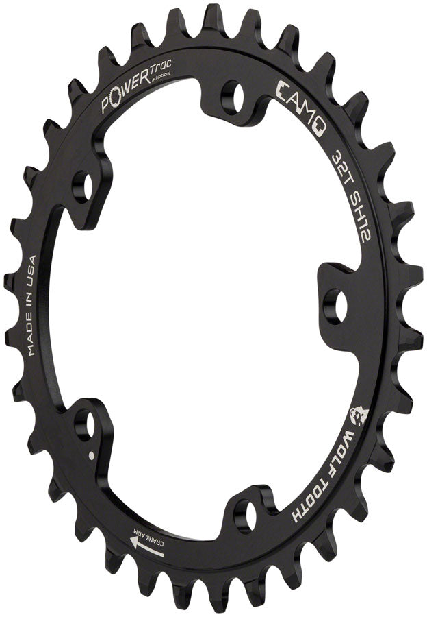 Load image into Gallery viewer, Wolf Tooth CAMO Aluminum Elliptical Chainring - 32t Wolf Tooth CAMO Mount Drop-Stop ST Requires 12-Speed HG+ Chain BLK
