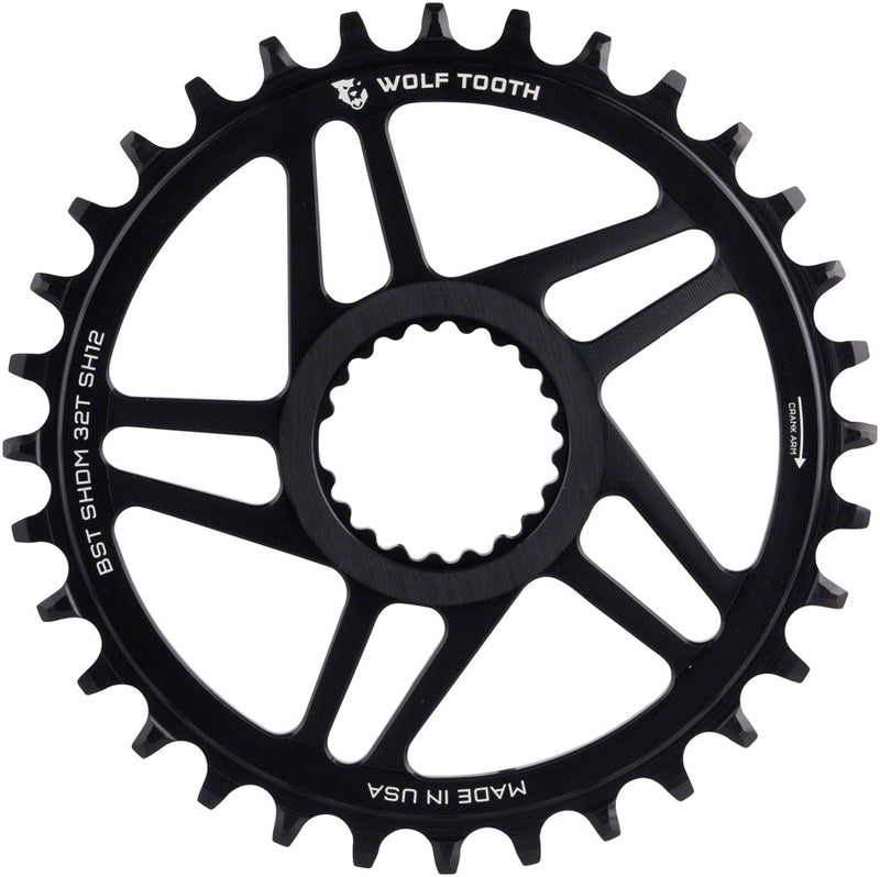 Load image into Gallery viewer, Wolf Tooth Direct Mount Chainring - 34t Shimano DM For Boost Cranks 3mm Offset Drop-Stop ST Requires 12-Speed HG+ Chain BLK
