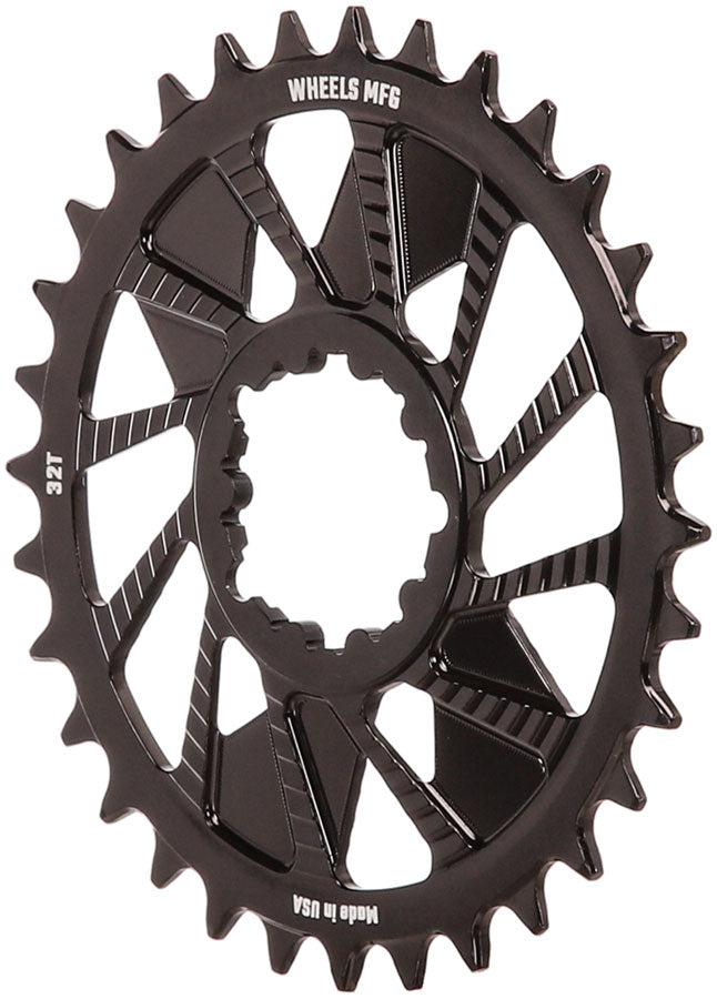Load image into Gallery viewer, Wheels Manufacturing Direct Mount Chainring - 32t SRAM 3-Bolt Direct Mount 3mm Offset T-Type Chain Compatible BLK
