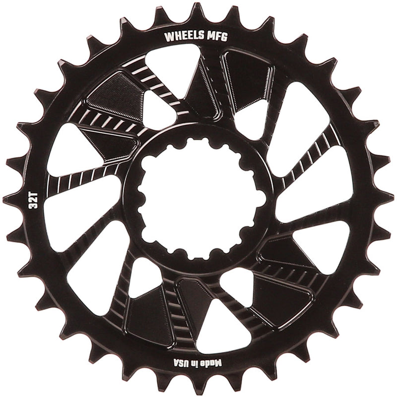 Load image into Gallery viewer, Wheels Manufacturing Direct Mount Chainring - 32t SRAM 3-Bolt Direct Mount 3mm Offset T-Type Chain Compatible BLK
